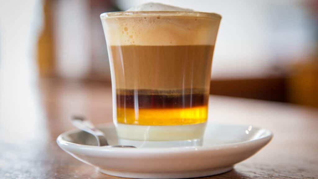 A traditional coffee popular at Canary Islands called Barraquito